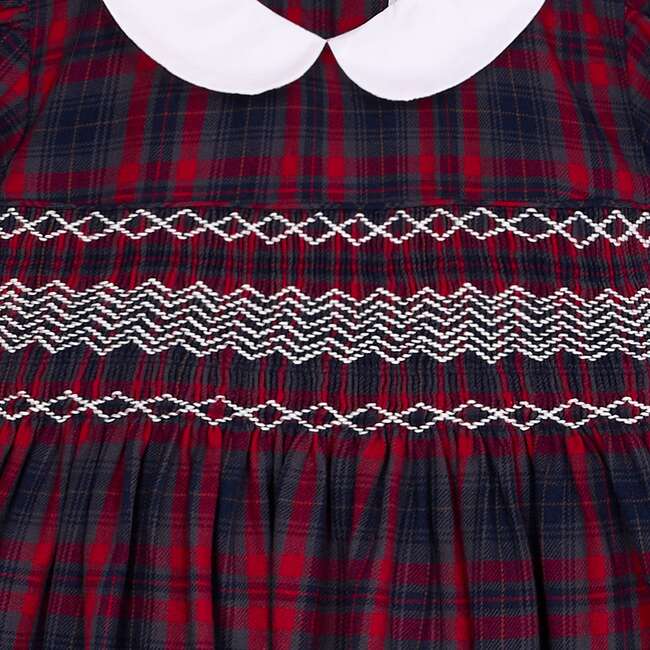 Smocked Girls Dress Kelly, Tartan - Dresses - 6