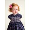 Smocked Baby Dress Indie, Navy Floral - Dresses - 4