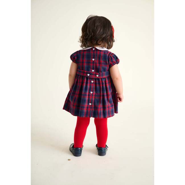 Smocked Baby Dress Cybil, Tartan - Dresses - 4