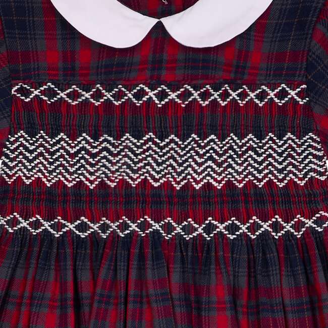 Smocked Baby Dress Cybil, Tartan - Dresses - 5