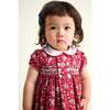 Smocked Baby Dress Kyla, Red Floral - Dresses - 4