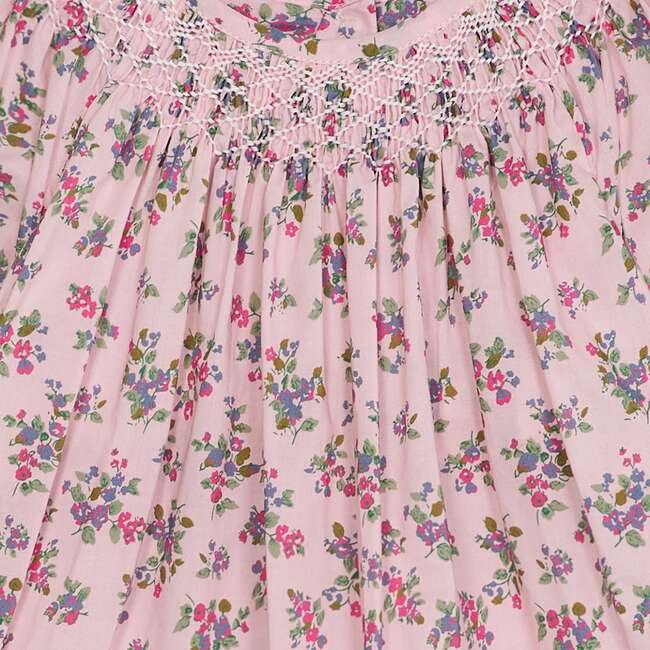 Smocked Baby Dress Indgrid, Pink Floral - Dresses - 4