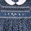 Smocked Baby Dress Alora, Navy Floral - Dresses - 5