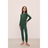 Kids Printed TENCEL™ Modal Unisex Long PJ Set, WINTERPINE FOREST GREEN/IVORY - Pajamas - 1 - thumbnail