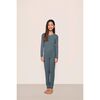 Kids TENCEL™ Modal Unisex Long PJ Set, STONE BLUE/IVORY - Pajamas - 1 - thumbnail