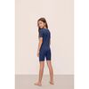 Kids TENCEL™ Modal Unisex Short PJ Set, NAVY/IVORY - Pajamas - 3