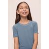Kids TENCEL™ Modal Unisex Short PJ Set, FADED DENIIM/IVORY - Pajamas - 2
