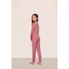 Kids TENCEL™ Modal Unisex Long PJ Set, BERRY BLUSH/IVORY - Pajamas - 3