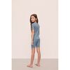 Kids TENCEL™ Modal Unisex Short PJ Set, FADED DENIIM/IVORY - Pajamas - 3