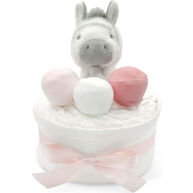 Zachary Zebra Diaper Cake, Pink - Mixed Gift Sets - 1