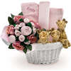 Personalized Three Little Giraffes Luxury New Baby Hamper, Pink - Mixed Apparel Set - 1 - thumbnail