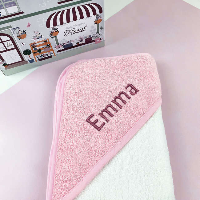 Personalized Three Little Giraffes Luxury New Baby Hamper, Pink - Mixed Apparel Set - 5