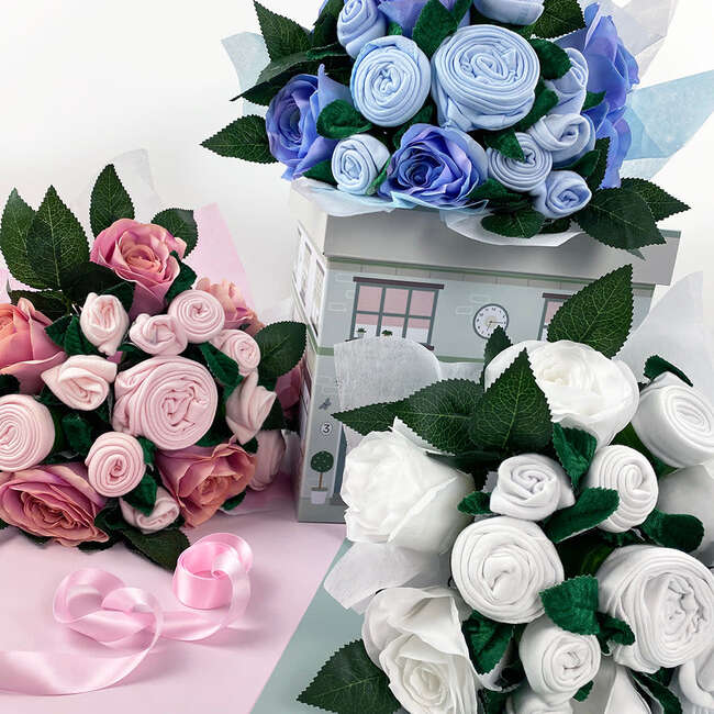 Luxury Rose Baby Clothes Bouquet, Blue - Mixed Apparel Set - 4