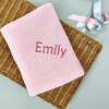 Little Bunny Sleepy Time Hamper, Pink, 0-12 Months with White Personalized Bathrobe - Mixed Apparel Set - 3