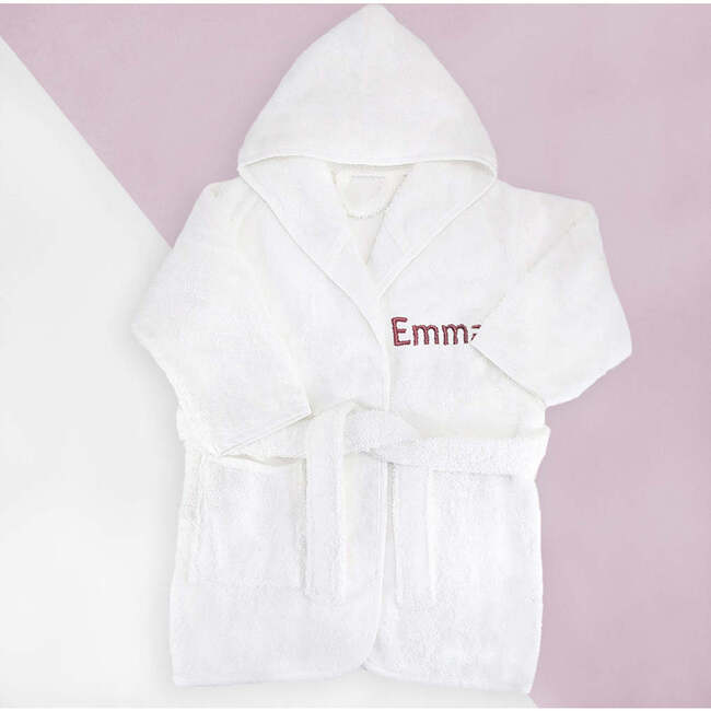 Little Bunny Sleepy Time Hamper, Pink, 0-12 Months with White Personalized Bathrobe - Mixed Apparel Set - 5