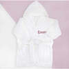 Little Bunny Sleepy Time Hamper, Pink, 0-12 Months with White Personalized Bathrobe - Mixed Apparel Set - 5