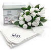 Hand Tied Baby Clothes Bouquet With Personalized Snuggle Wrap, White - Mixed Apparel Set - 1 - thumbnail