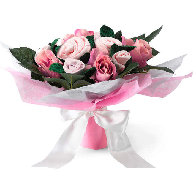 Hand Tied Baby Clothes Bouquet, Pink