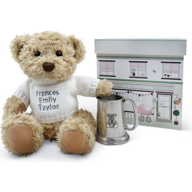 Bertie Bear's Traditional Pewter Christening Tankard