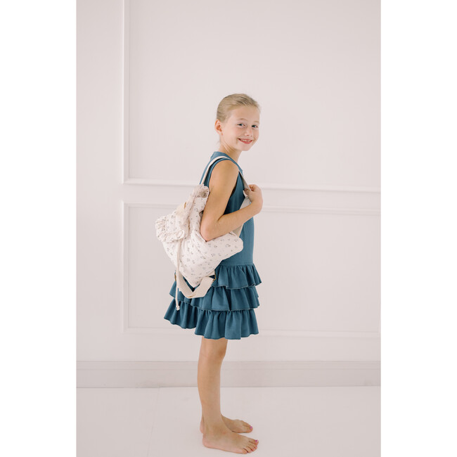 Eloise Quilted Backpack in Vintage Petite Blue - Backpacks - 3