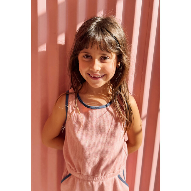 Cotton Waffle Palo Rosa, Retro Jumper - Rompers - 4