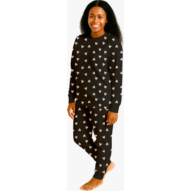 Women's Jogger Pajama Set, Black Heart