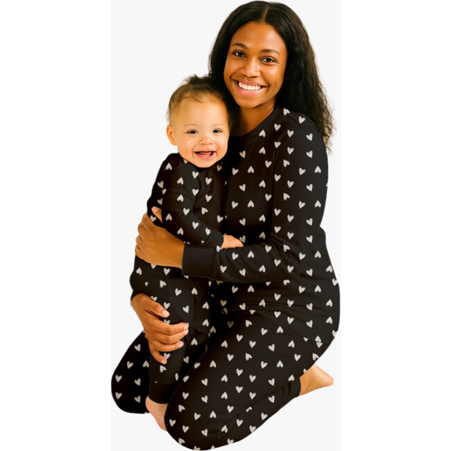 Women's Jogger Pajama Set, Black Heart - Pajamas - 3