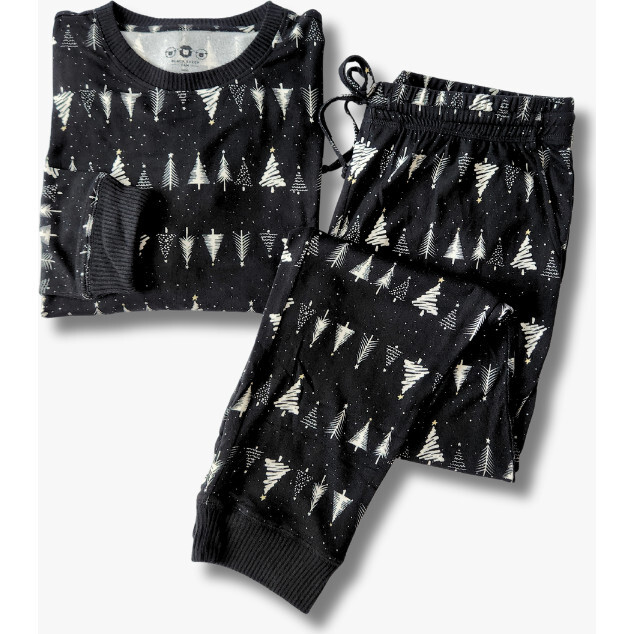 Men's Jogger Pajama Set, Black Tree