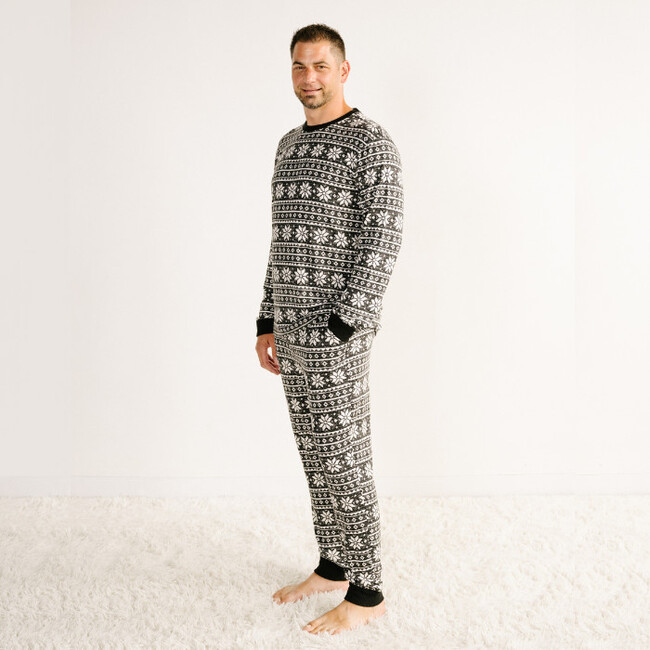 Men's Jogger Pajama Set, Black Marl - Pajamas - 2