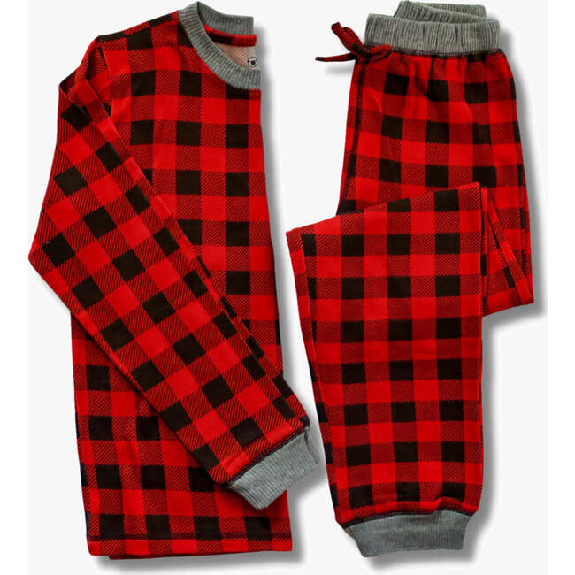 Kids' Unisex Jogger Pajama Set, Red Buffalo