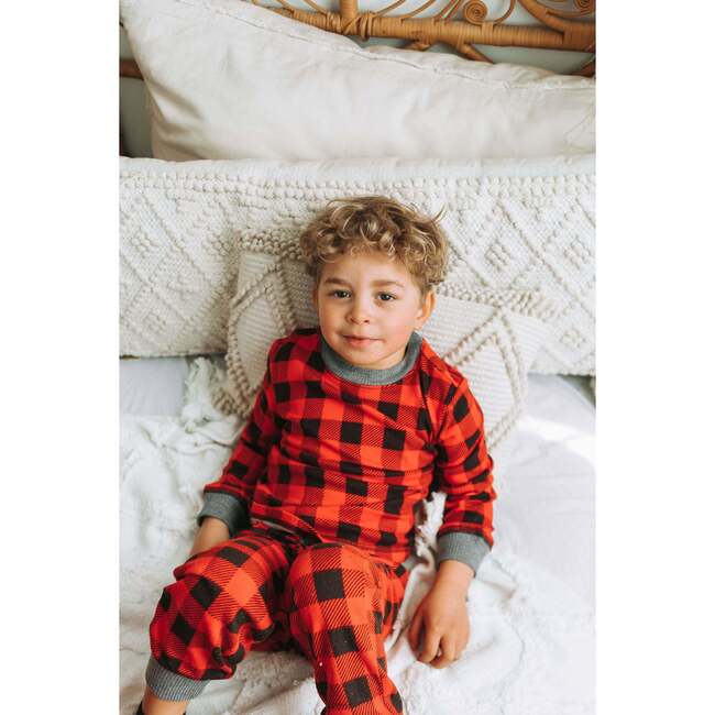 Kids' Unisex Jogger Pajama Set, Red Buffalo - Pajamas - 2