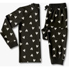 Kids' Unisex Jogger Pajama Set, Black Heart - Pajamas - 1 - thumbnail
