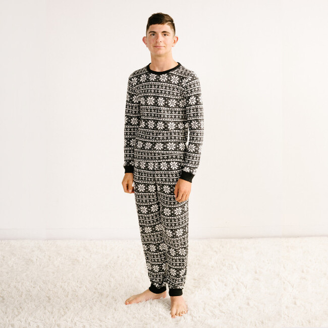 Kids' Unisex Jogger Pajama Set, Black Marl - Pajamas - 3