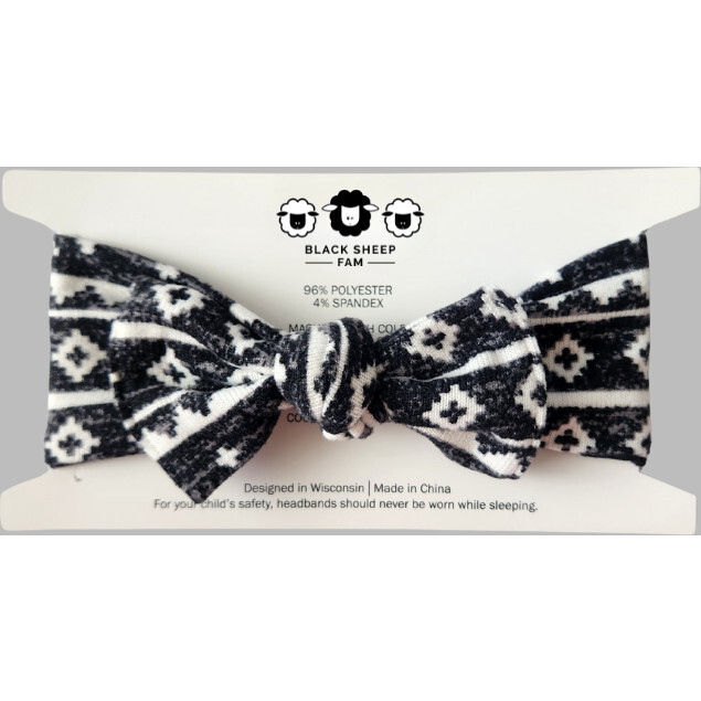 Bow Headband, Black Marl