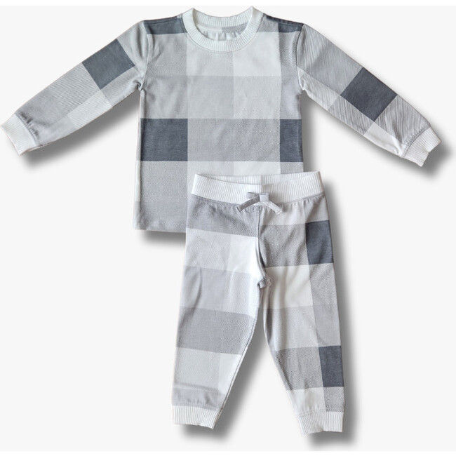 Baby PJ Set, Gray Plaid
