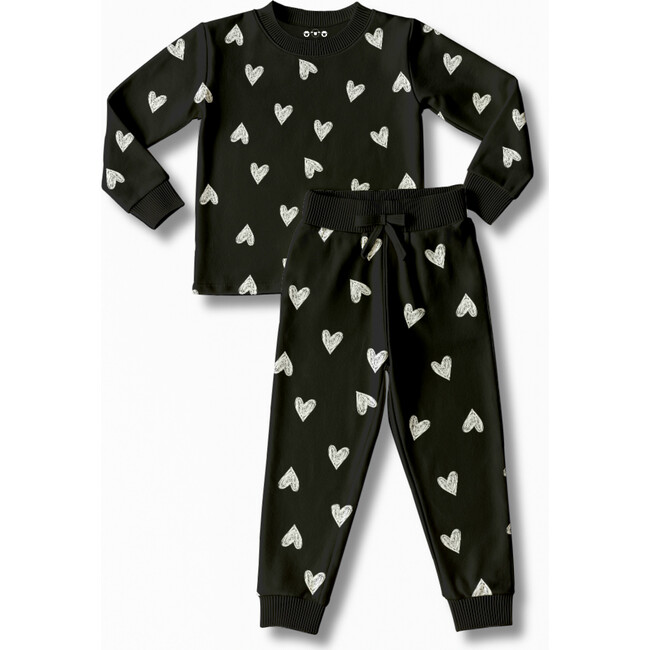 Baby PJ Set, Black Heart
