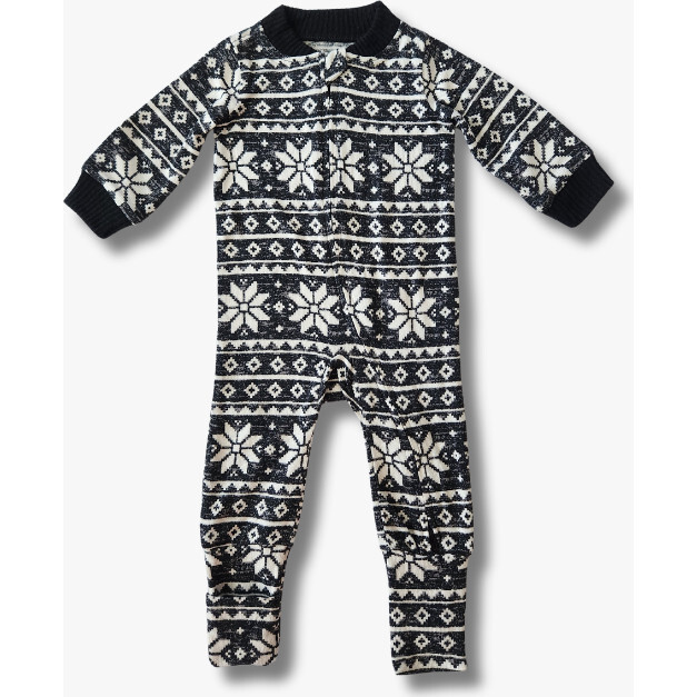 Baby Onesie PJ, Black Marl