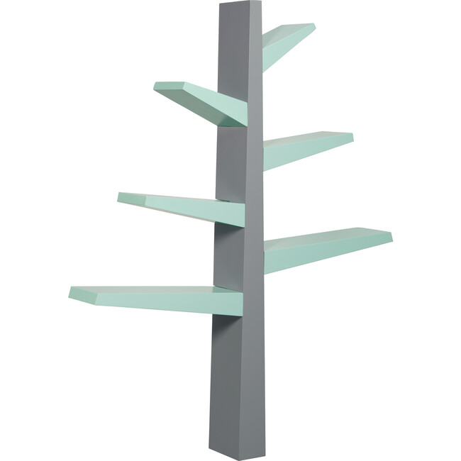 Spruce Tree Bookcase, Grey/Cool Mint