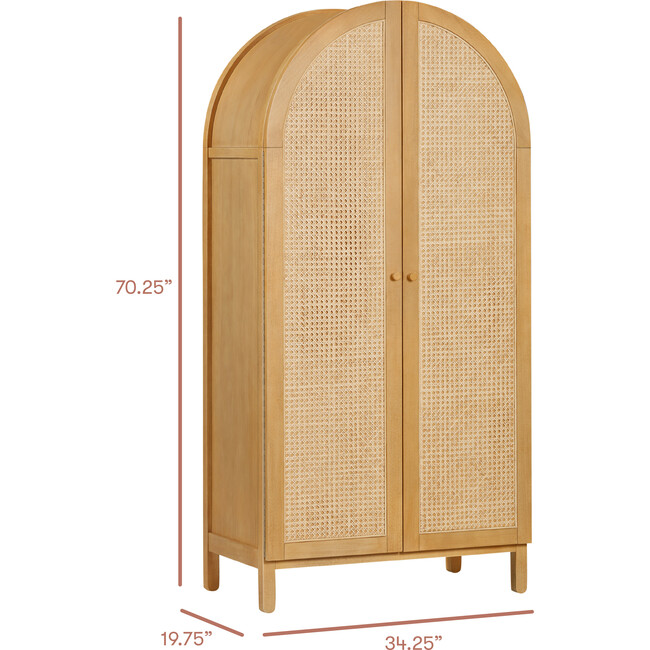 Bondi Cane Assembled Armoire in Honey - Storage - 7