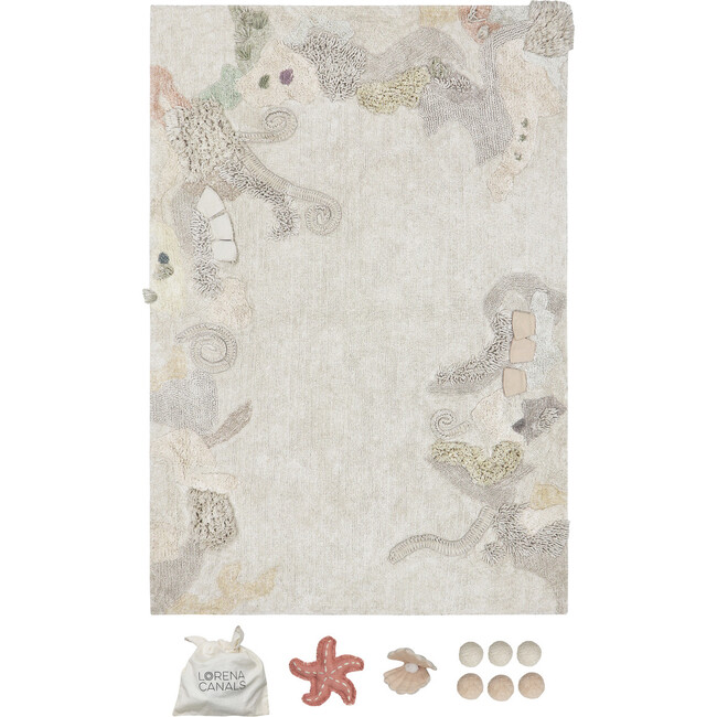 Seabed Washable Rectangle Play Rug, Multicolors