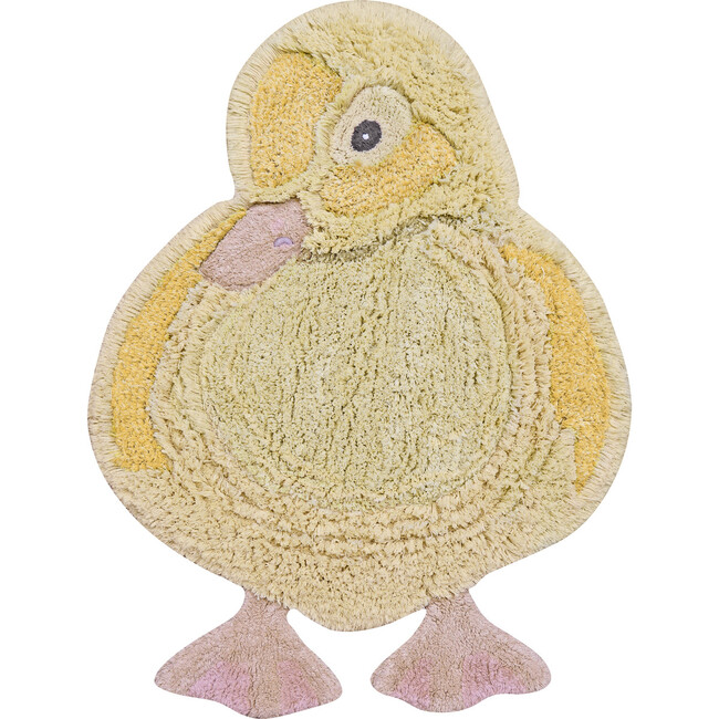 Washable Animal Rug Ducky, Light yellow. 3' 1" x 4'