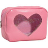 Pink Glitter Heart Cosmetic Bag - Makeup Bags - 1 - thumbnail