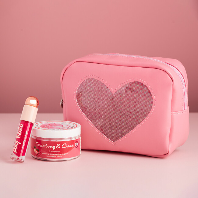 Pink Glitter Heart Cosmetic Bag - Makeup Bags - 2