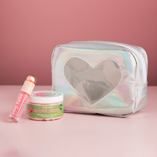 Holographic Glitter Heart Cosmetic Bag - Makeup Bags - 2