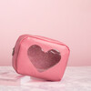 Pink Glitter Heart Cosmetic Bag - Makeup Bags - 4