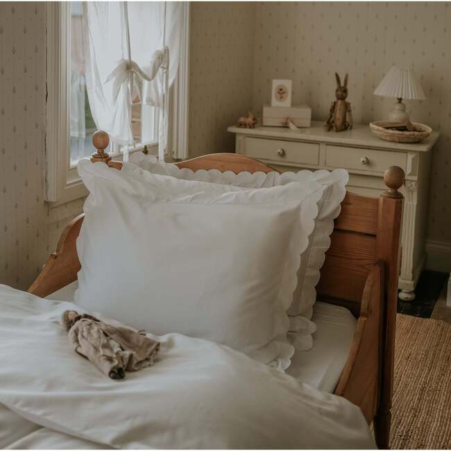 Scalloped Starlight, Twin Duvet Set, White - Duvet Sets - 4