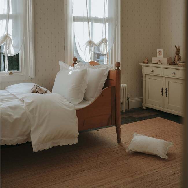 Scalloped Starlight, Twin Duvet Set, White - Duvet Sets - 5