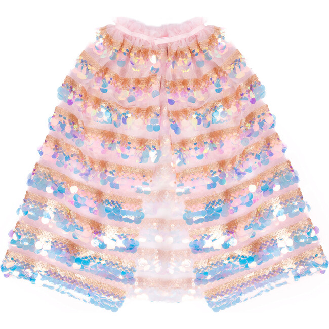 The 5th Avenue Pailette Cape, Gold/Light Pink