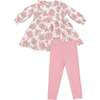 Ruffle Long Sleeve Dress and Ribbed Legging Heirloom Bouquets - Mixed Apparel Set - 1 - thumbnail