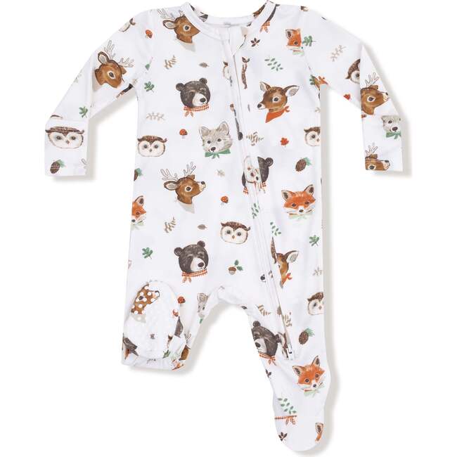 2 Way Zipper Footie Woodland Animal Faces